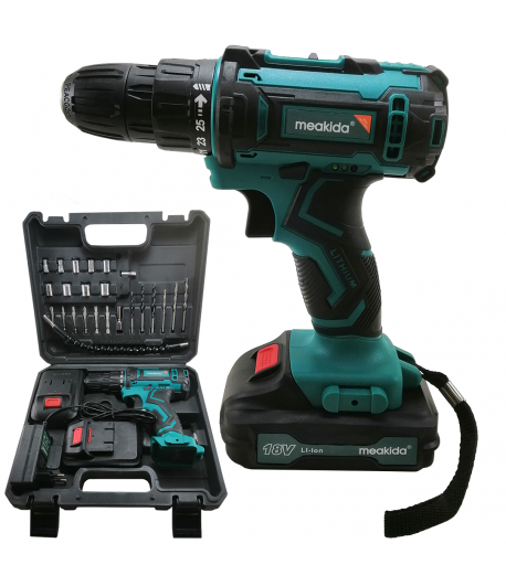 Cordless Drill 18V With 2 Batteries MEAKIDA